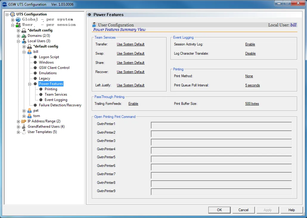 Local User - Power Features - Summary