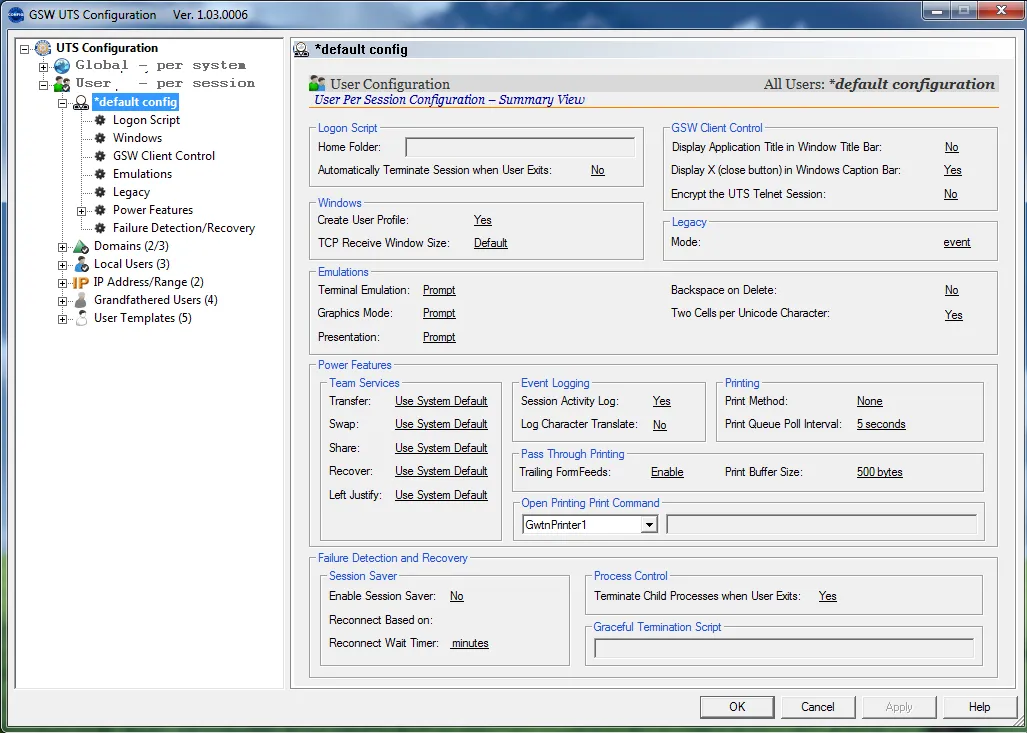 Default Configurations