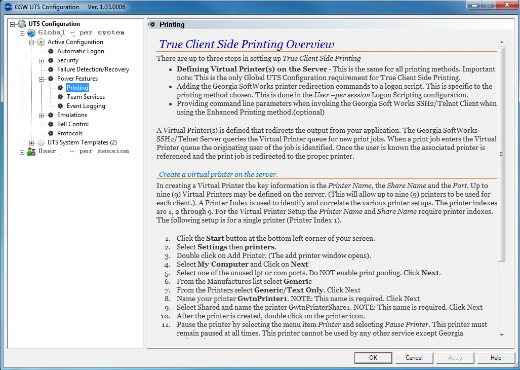 Power Features - Printing